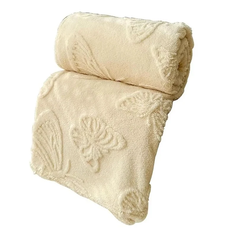 Dobbeltsidig avkjølende teppe med pustende kald effekt og 3D sommerfugl jacquard-design | Luvikno
