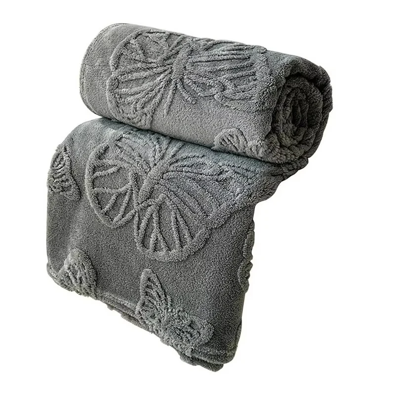 Dobbeltsidig avkjølende teppe med pustende kald effekt og 3D sommerfugl jacquard-design | Luvikno