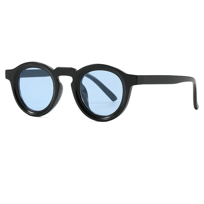 Damer fashionable runde solbriller med transparent ramme og UV-beskyttelse Luvikno
