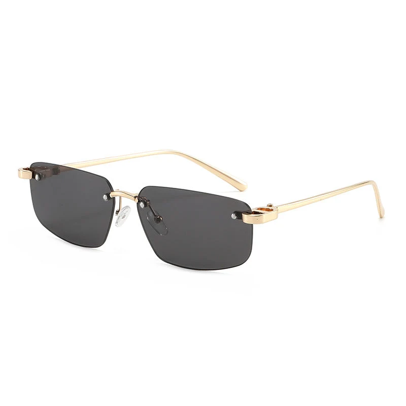 Dame moteriktig rektangulær solbrille med minimalistisk ramme Luvikno