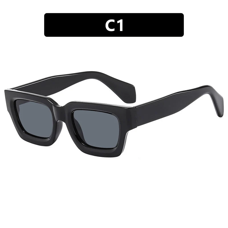 Damer moteriktig rektangulær solbrille med bred ramme og beskyttende UV-filter Luvikno