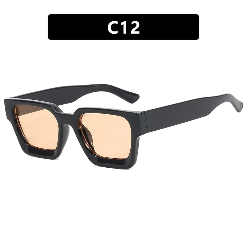 Damer moterik kvadratisk solbrille med robust ramme og gule glass Luvikno