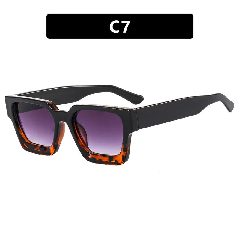 Damer moterik kvadratisk solbrille med robust ramme og gule glass Luvikno