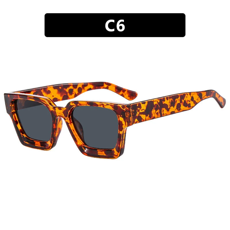 Damer moterik kvadratisk solbrille med robust ramme og gule glass Luvikno