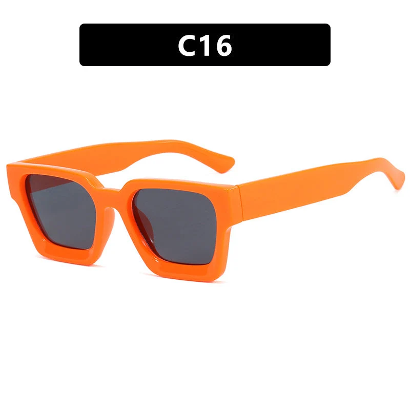 Damer moterik kvadratisk solbrille med robust ramme og gule glass Luvikno