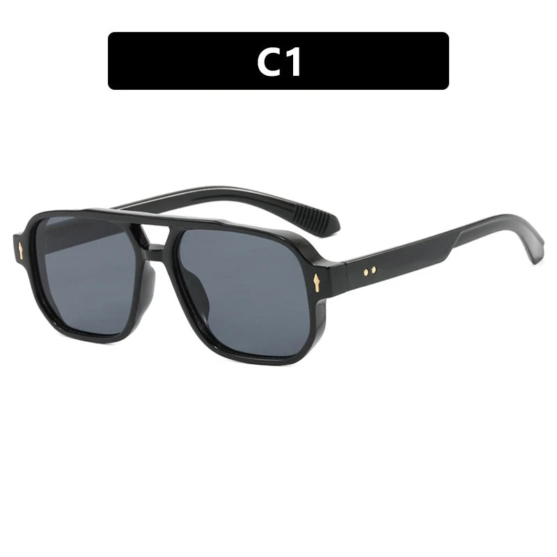 Dame moterik kvadratisk solbrille med luksuriøse detaljer Luvikno
