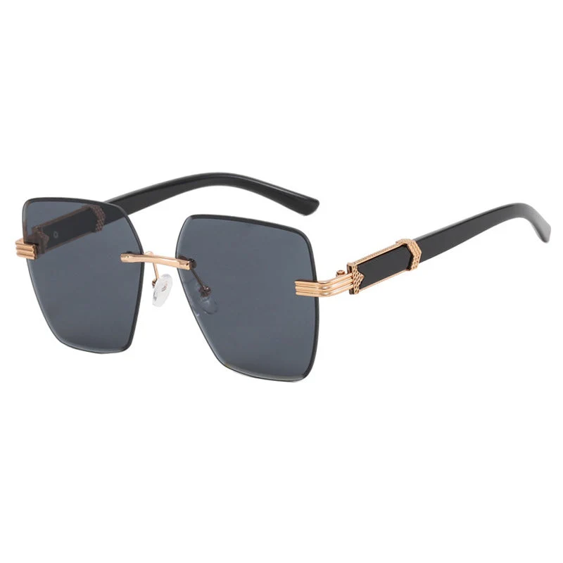 Dame moteriktig kvadratisk solbrille med glamorøse aksenter og UV-beskyttelse Luvikno