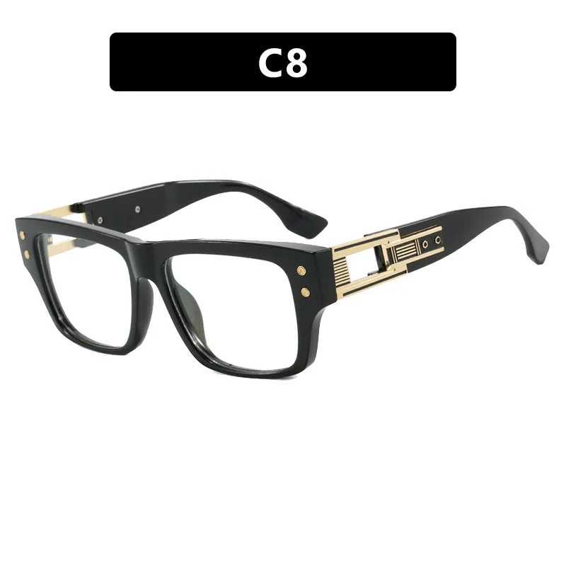 Dame moterik kvadratisk solbrille med elegant gyllen dekorasjon Luvikno
