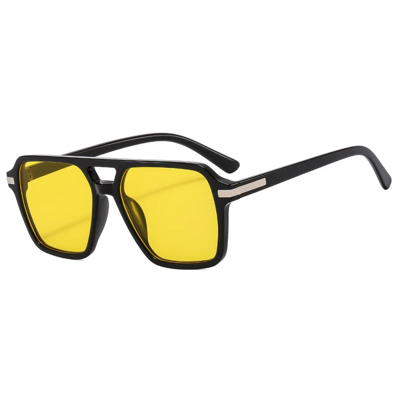 Dame(modern) firkantet solbrille med elegant metallwrap Luvikno