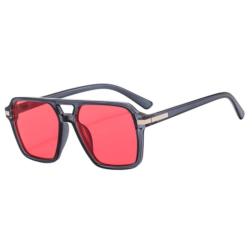 Dame(modern) firkantet solbrille med elegant metallwrap Luvikno