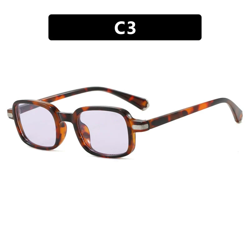 Dame moteriktig kvadratisk solbrille i trendy skilpadde-design Luvikno
