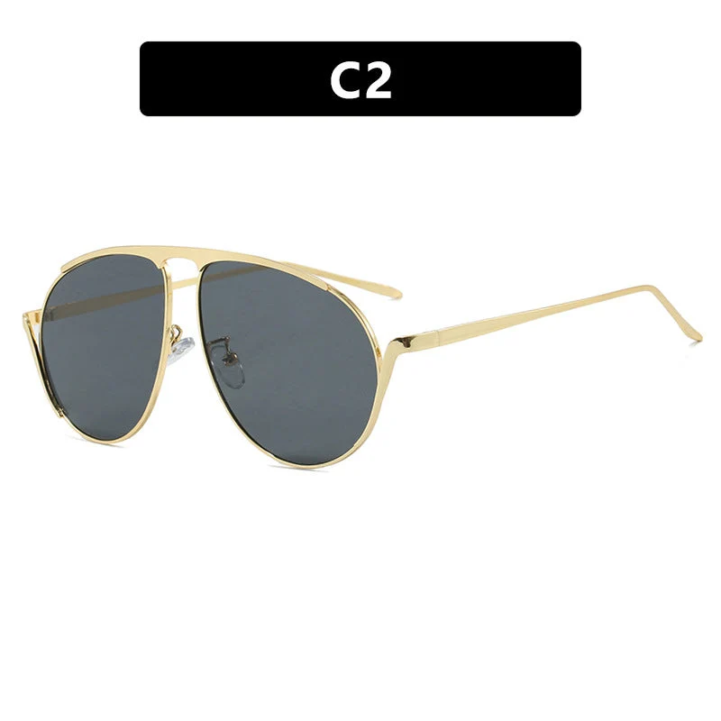 Dame moteriktig pilot-solbrille med polariserte linser og elegant metallramme Luvikno