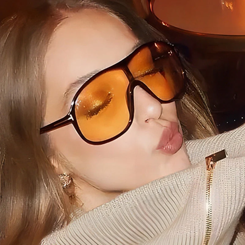Dame moteriktig oversized solbrille med innovativt design Luvikno