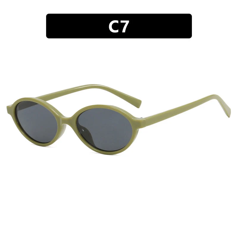 Dame moteriktig oval solbrille med buet ramme og UV-beskyttelse Luvikno
