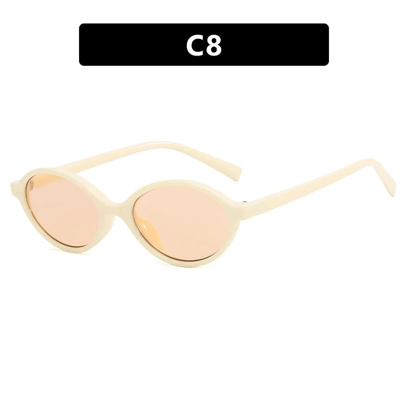 Dame moteriktig oval solbrille med buet ramme og UV-beskyttelse Luvikno