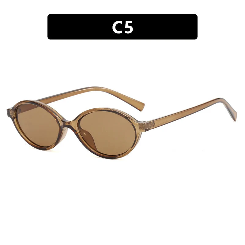 Dame moteriktig oval solbrille med buet ramme og UV-beskyttelse Luvikno