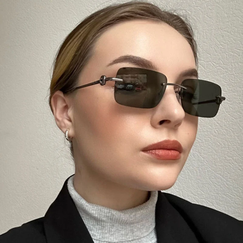 Dame fashionable geometrisk brille Luvikno