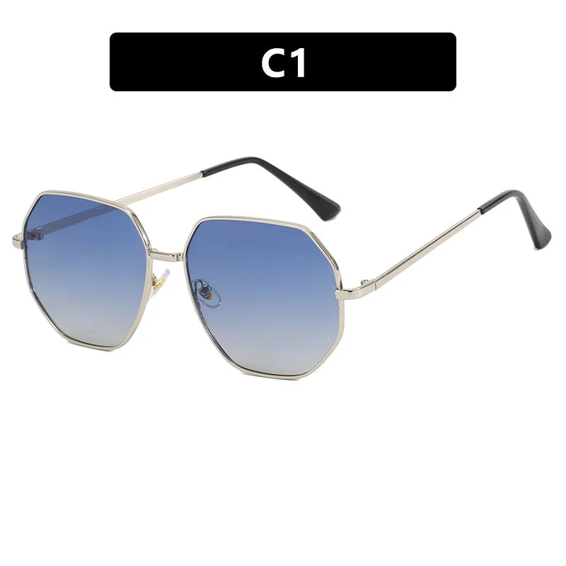 Dame moteriktig geometrisk solbrille med beskyttende UV-filter og stilfull innfatning Luvikno