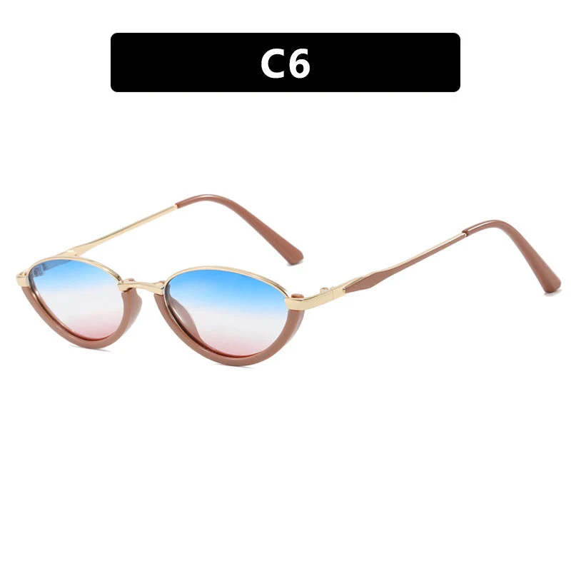 Dame moter Cat-Eye solbriller med to-farget ramme og UV-beskyttelse Luvikno