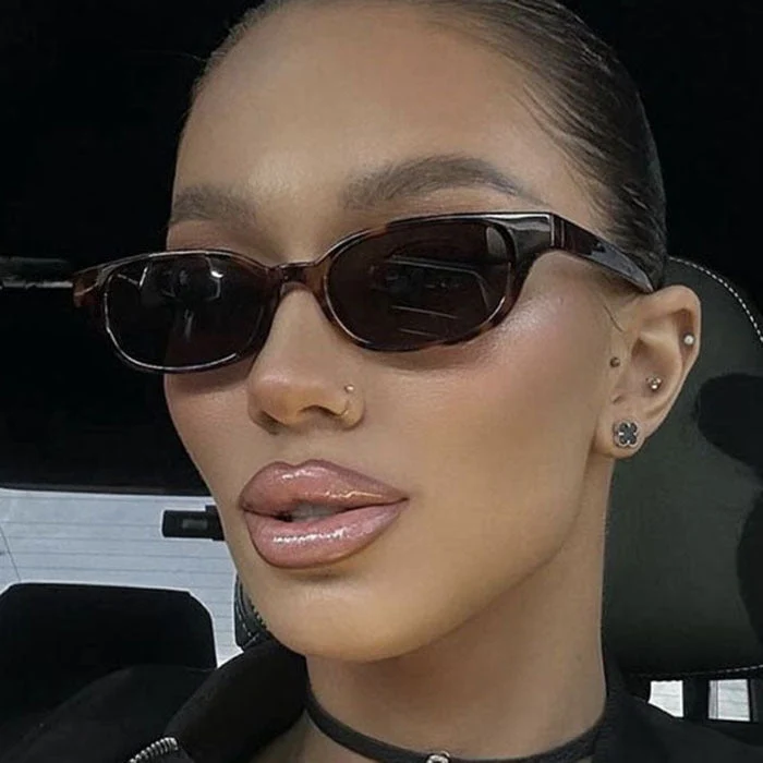 Dame moteriske Cat-Eye solbriller med UV-beskyttelse og lett ramme Luvikno