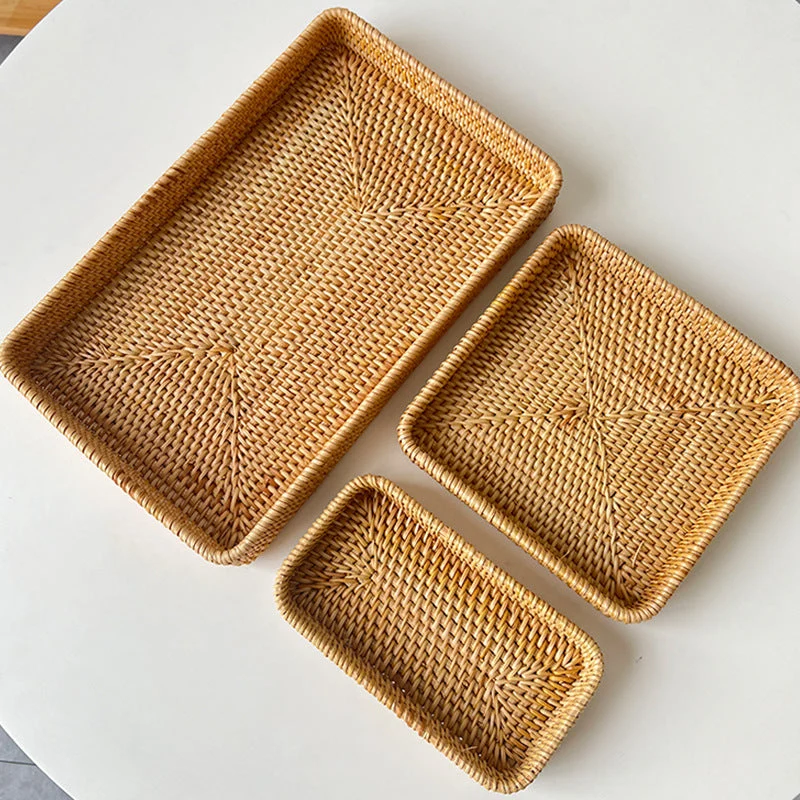 Dame kvadratisk naturmateriale serveringsfat Luvikno