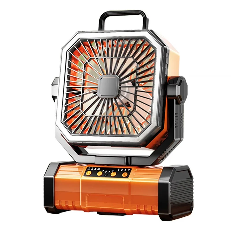 Oppladbar campingvifte med 20000mAh batteri, 4 hastigheter og LED-lanterne | Luvikno