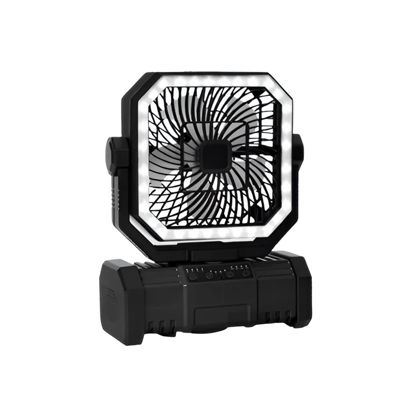 Oppladbar campingvifte med 20000mAh batteri, 4 hastigheter og LED-lanterne | Luvikno