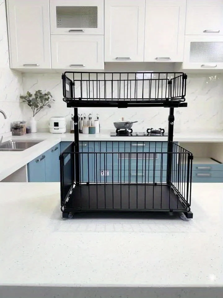 Pull-out Under-Cabinet Organizer 2 Levels | Luvikno