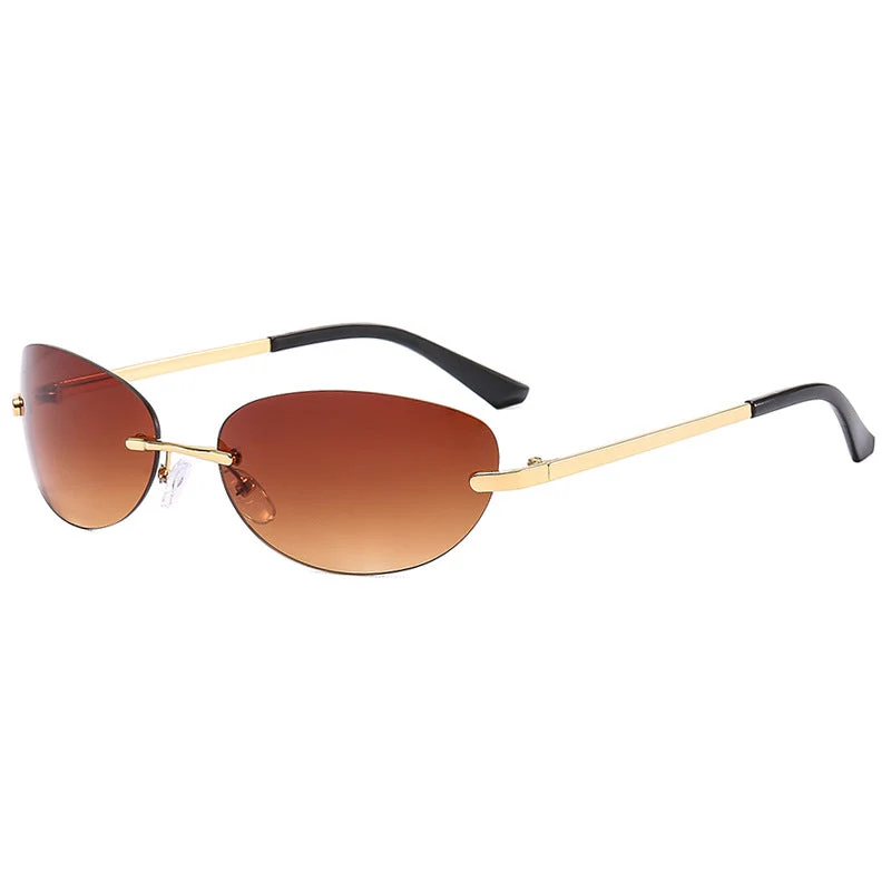 Dame modische Cat-Eye solbriller med smal metallramme og polarisert glass Luvikno