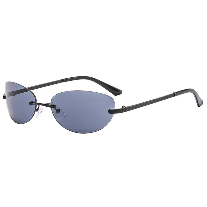 Dame modische Cat-Eye solbriller med smal metallramme og polarisert glass Luvikno