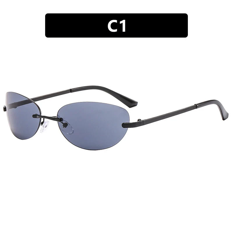 Dame modische Cat-Eye solbriller med smal metallramme og polarisert glass Luvikno