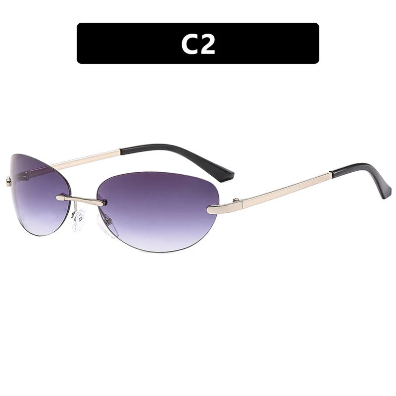 Dame modische Cat-Eye solbriller med smal metallramme og polarisert glass Luvikno