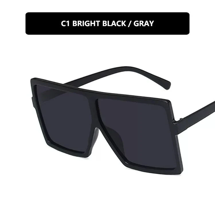 Damer moderne oversized solbrille med transparent ramme og stilige linser Luvikno
