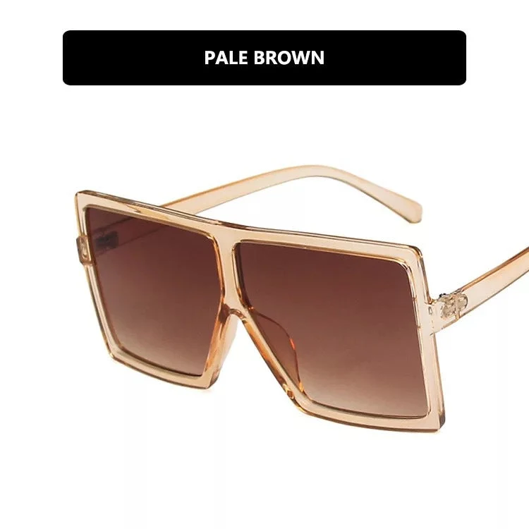 Damer moderne oversized solbrille med transparent ramme og stilige linser Luvikno