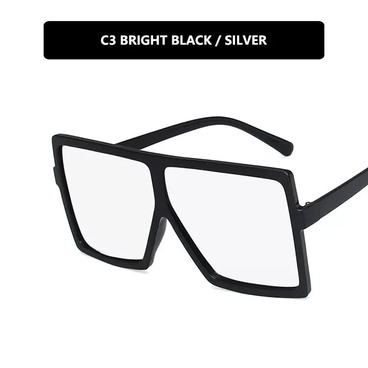 Damer moderne oversized solbrille med transparent ramme og stilige linser Luvikno