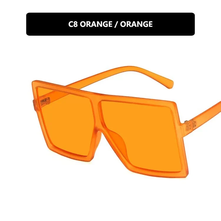 Damer moderne oversized solbrille med transparent ramme og stilige linser Luvikno