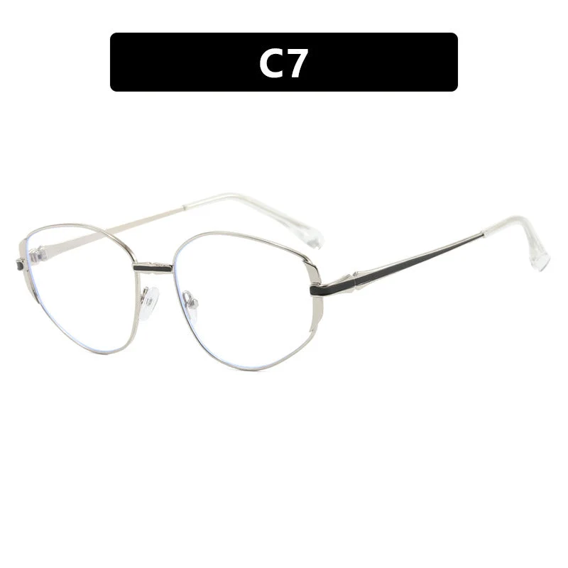 Dame moderne geometrisk solbrille med stilfull metallramme Luvikno