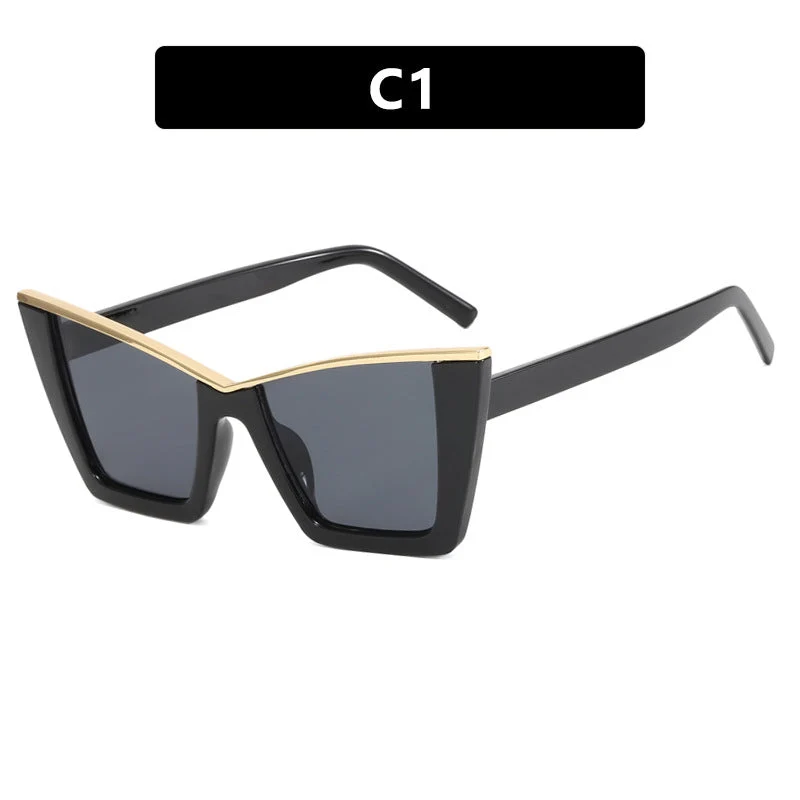Dame moderne Cat-Eye solbriller med ekspressivt design og beskyttende UV-filter Luvikno