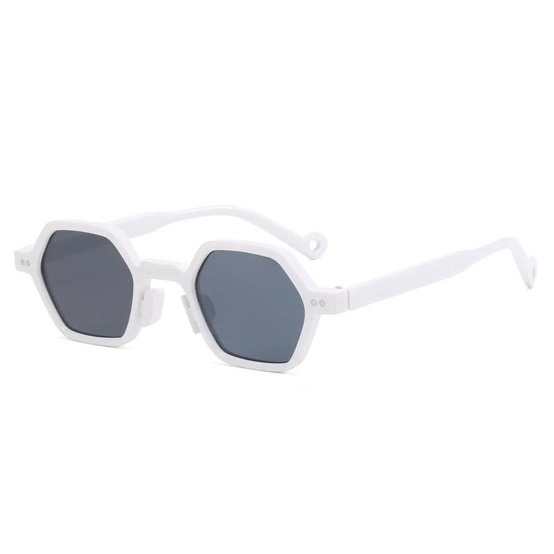 Dame heksagonal solbrille i moderne design med beskyttende linser Luvikno