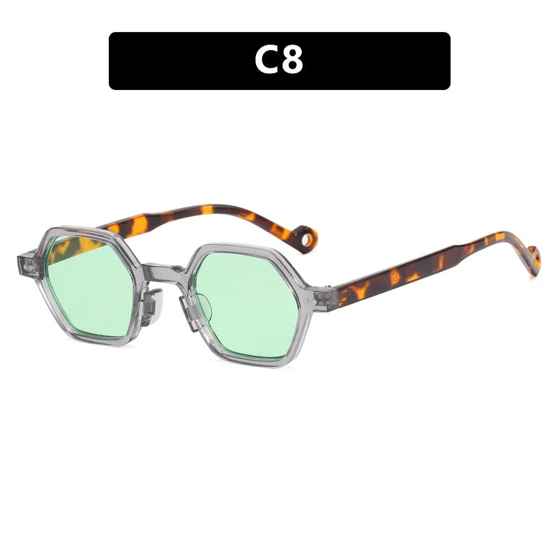 Dame heksagonal solbrille i moderne design med beskyttende linser Luvikno
