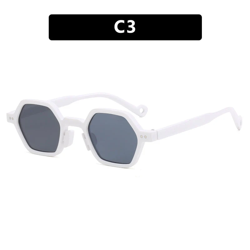 Dame heksagonal solbrille i moderne design med beskyttende linser Luvikno