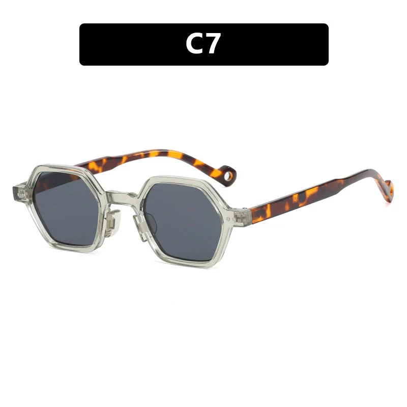Dame heksagonal solbrille i moderne design med beskyttende linser Luvikno