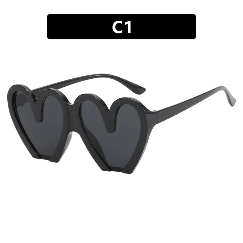 Damer hjerteformet solbrille med robust plastramme og UV-beskyttelse Luvikno