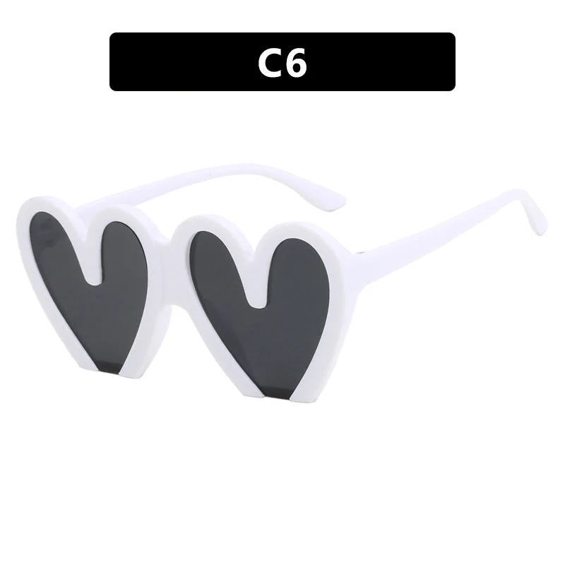 Damer hjerteformet solbrille med robust plastramme og UV-beskyttelse Luvikno