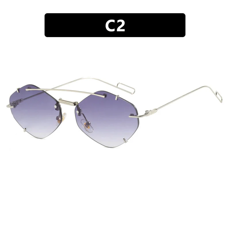 Dame geometrisk solbrille med ultralett metallramme Luvikno