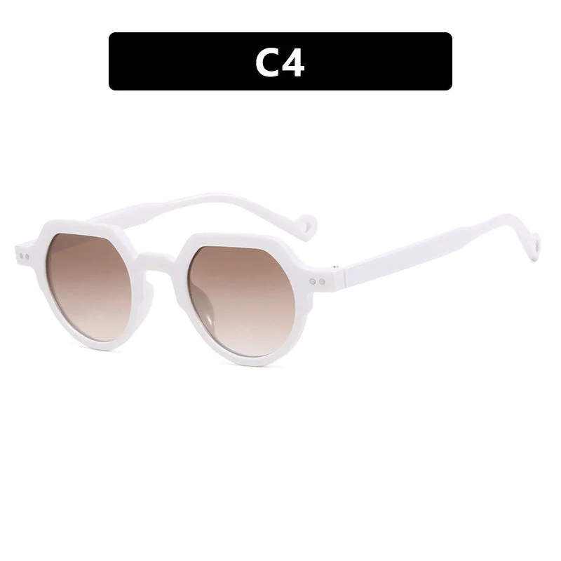 Dame geometrisk solbrille med beskyttende UV-filter og robust ramme Luvikno