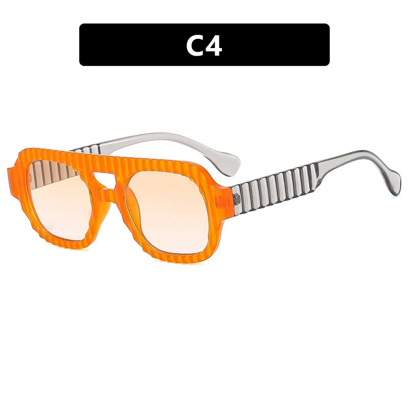 Damer geometrisk solbrille med raffinert strukturdesign Luvikno