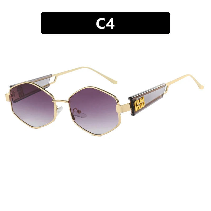 Dame geometrisk solbrille med moteriktig design og UV-beskyttelse Luvikno