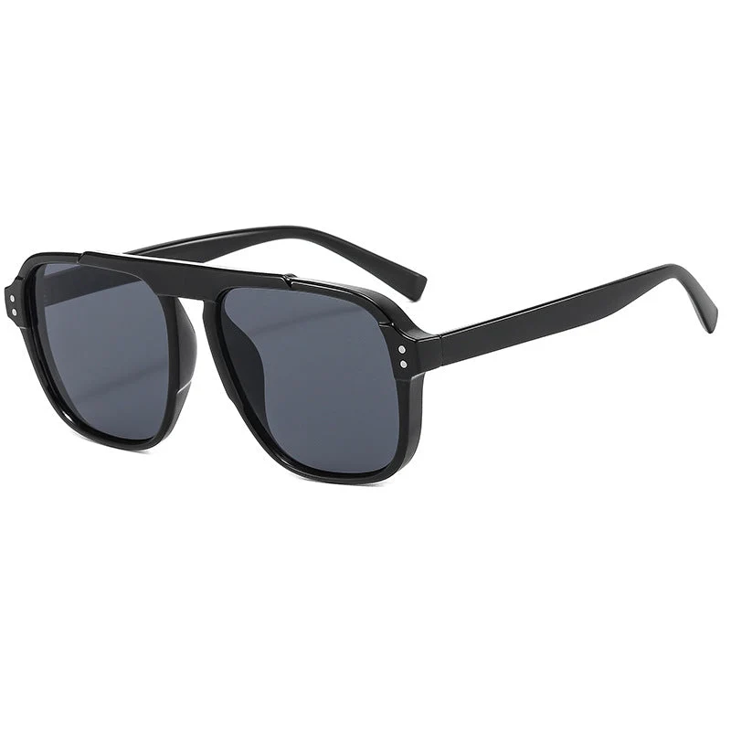 Dame geometrisk solbrille med polarisert gult glass Luvikno