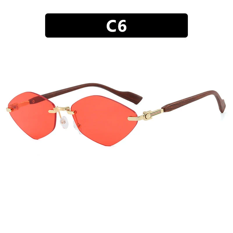 Dame geometrisk solbrille med luksuriøse trearmer og polariserte glass Luvikno